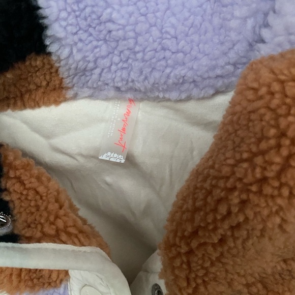 FREE PEOPLE Hit The Slopes Printed Fleece Jacket - Pink Size Small NWOT - Picture 4 of 4